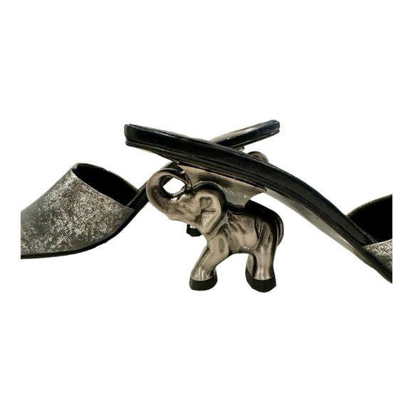 Vintage Ramon Tenza metallic  elephant heel mules new never worn 7.5 - Picture 3 of 9